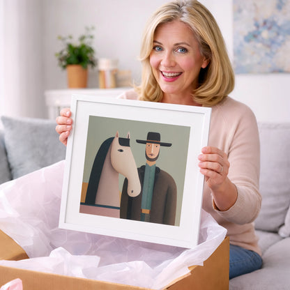 The Quiet Companions - western horse art gift idea for horse lovers