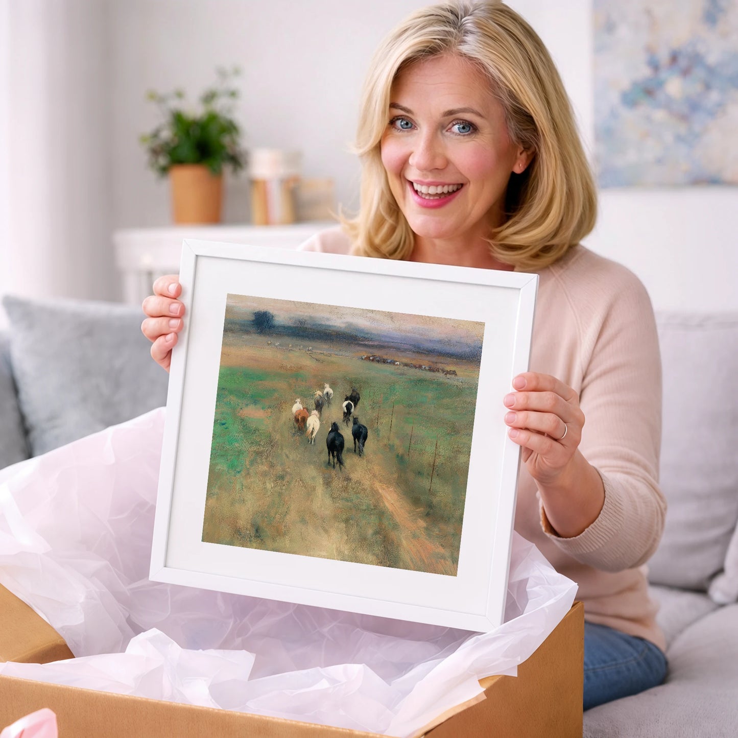 Following the Herd - wild horses art gift idea for horse lovers