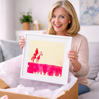 Crimson Frontier - western horse art gift idea for horse lovers