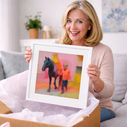 Radiant Companions - horse & rider art gift idea for horse lovers