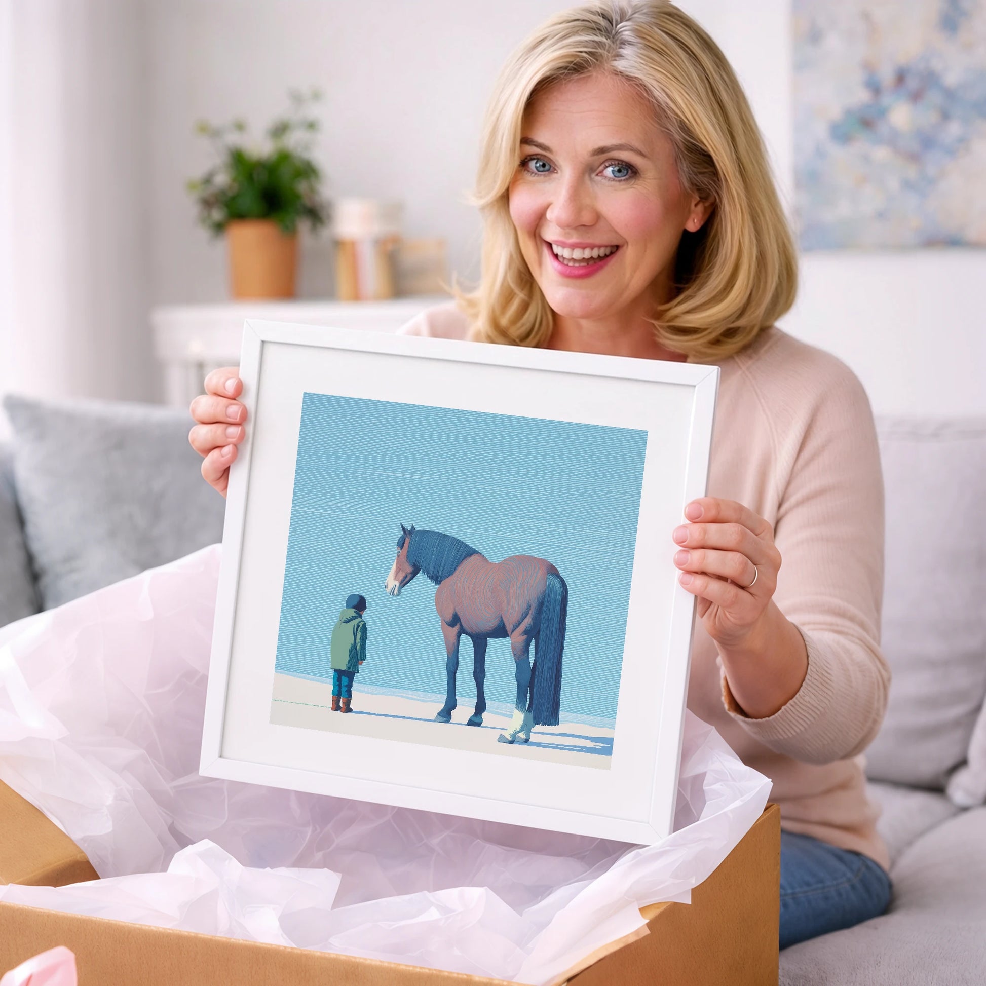 A Quiet Understanding - horse & rider art gift idea for horse lovers