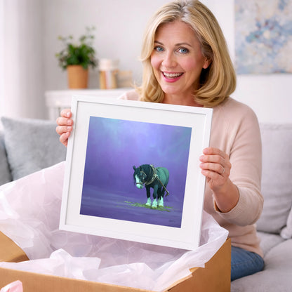 Twilight Rest - working horse art gift idea for horse lovers