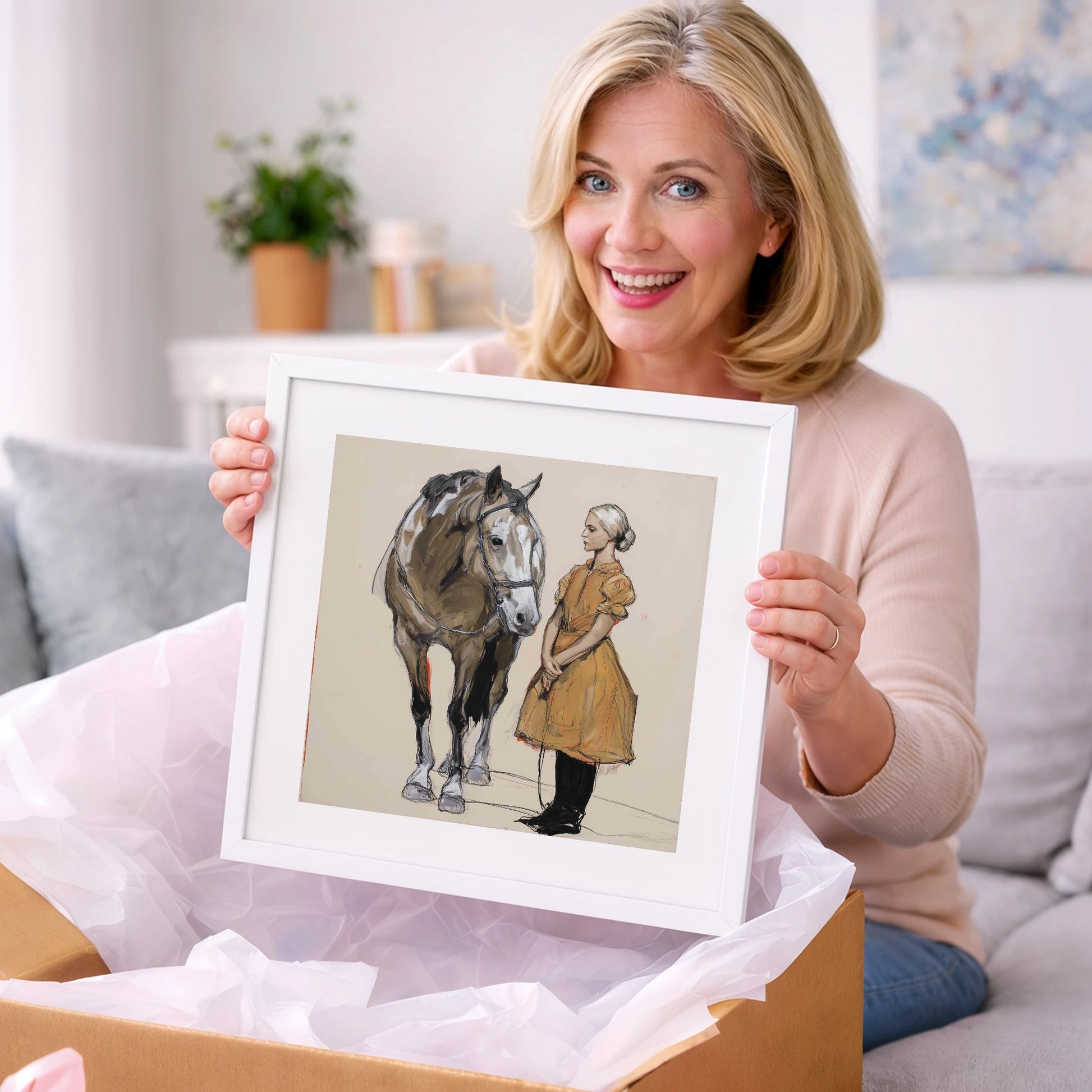 The Quiet Connection - horse & rider art gift idea for horse lovers