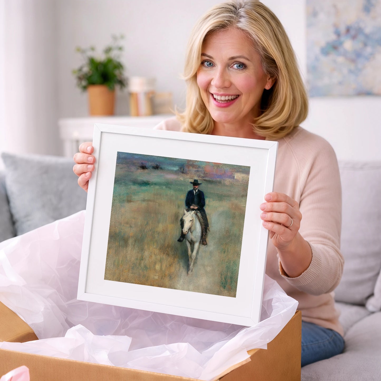 Solitary Trail Rider - western horse art gift idea for horse lovers
