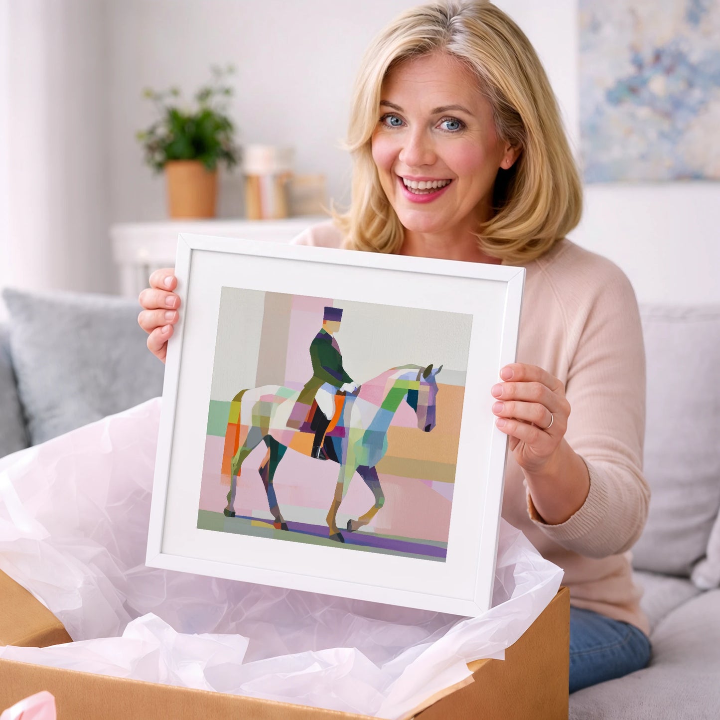 Modern Dressage Stride - dressage horse art gift idea for horse lovers