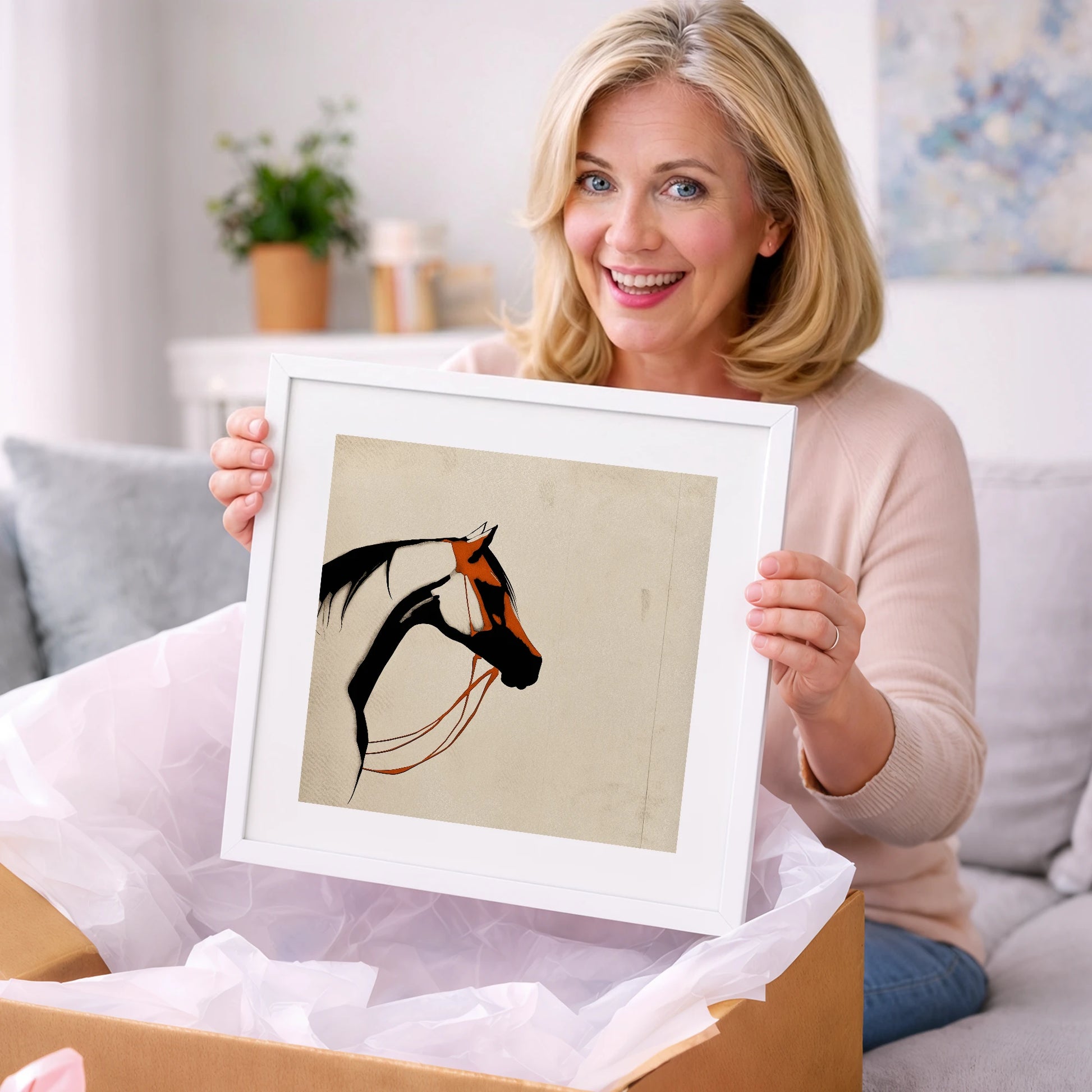 Rust and Ink Silhouette - horse breed art gift idea for horse lovers