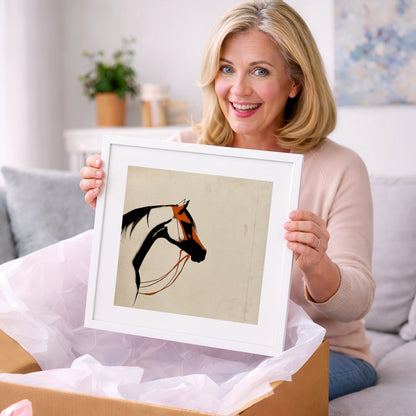 Rust and Ink Silhouette - horse breed art gift idea for horse lovers