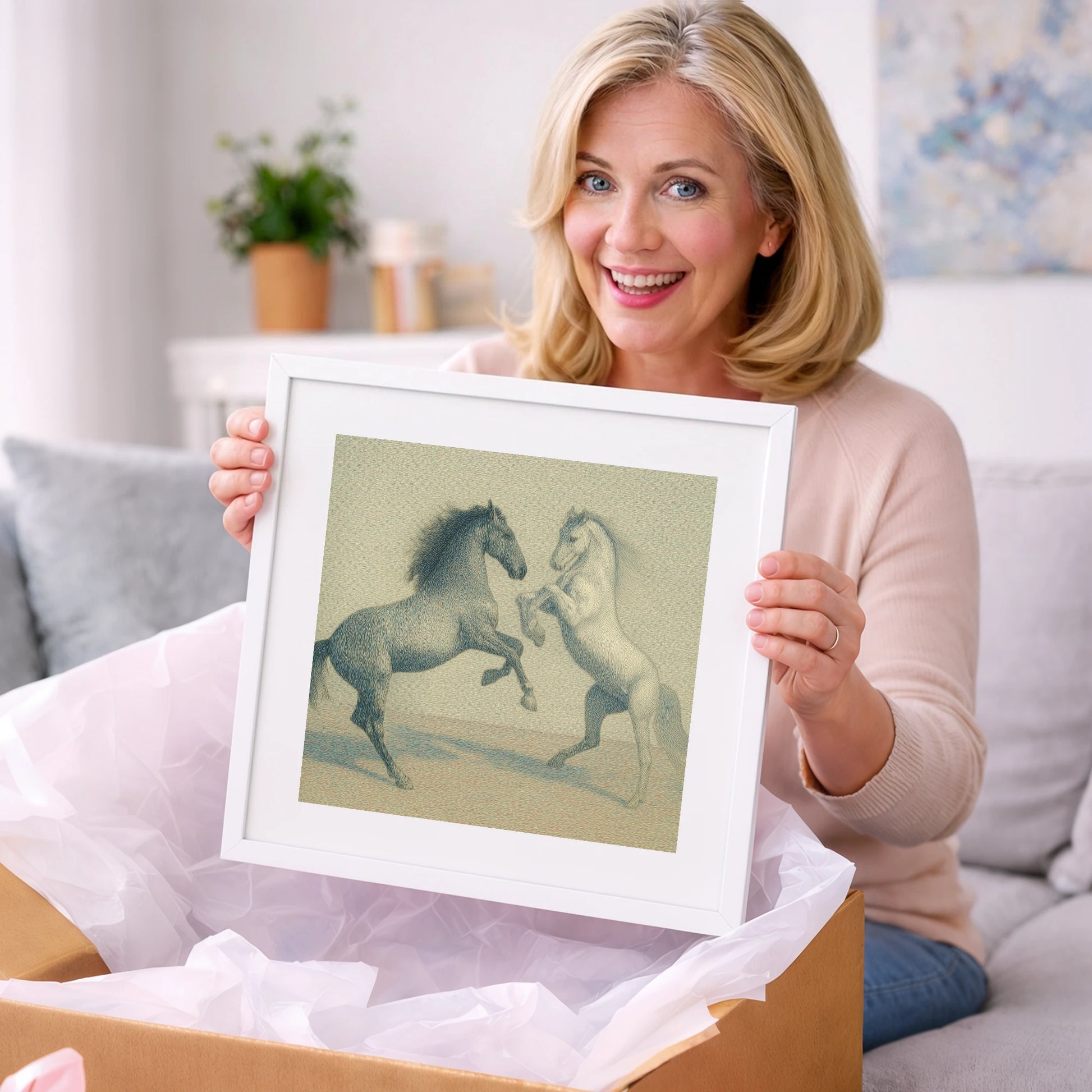Timeless Equine Encounter - wild horses art gift idea for horse lovers