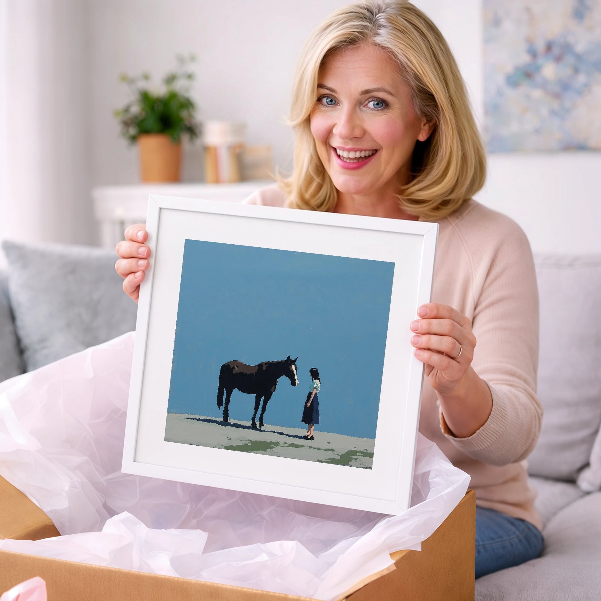 A Quiet Accord - horse & rider art gift idea for horse lovers