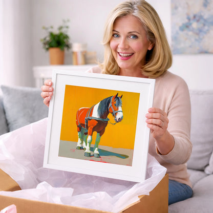 Vibrant Heavy Horse - horse breed art gift idea for horse lovers