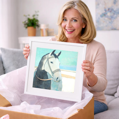 Modern Working Grey - working horse art gift idea for horse lovers