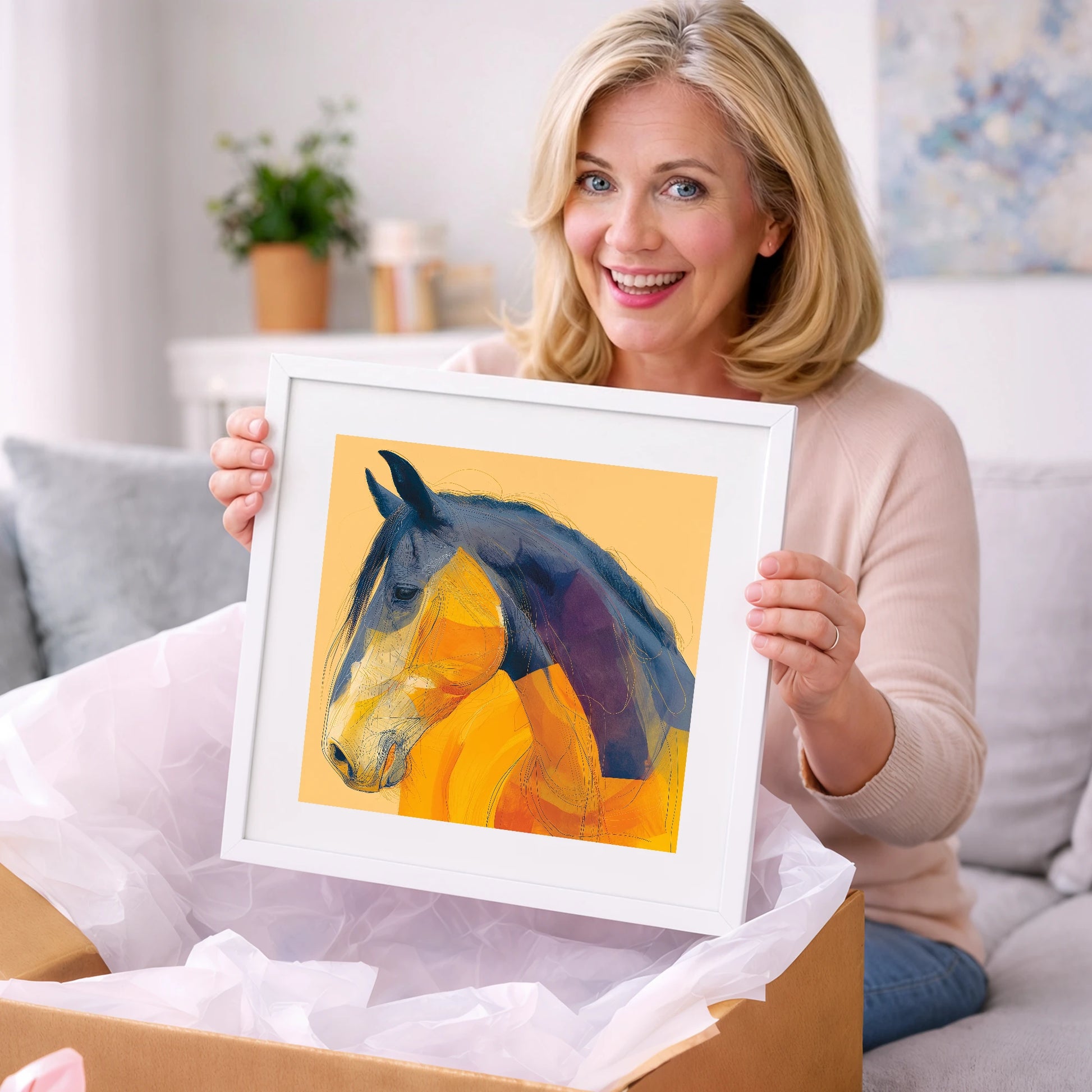 Vivid Cobalt Profile - horse breed art gift idea for horse lovers