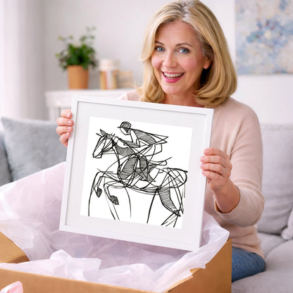 Dynamic Line Jumper - show jumping horse art gift idea for horse lovers
