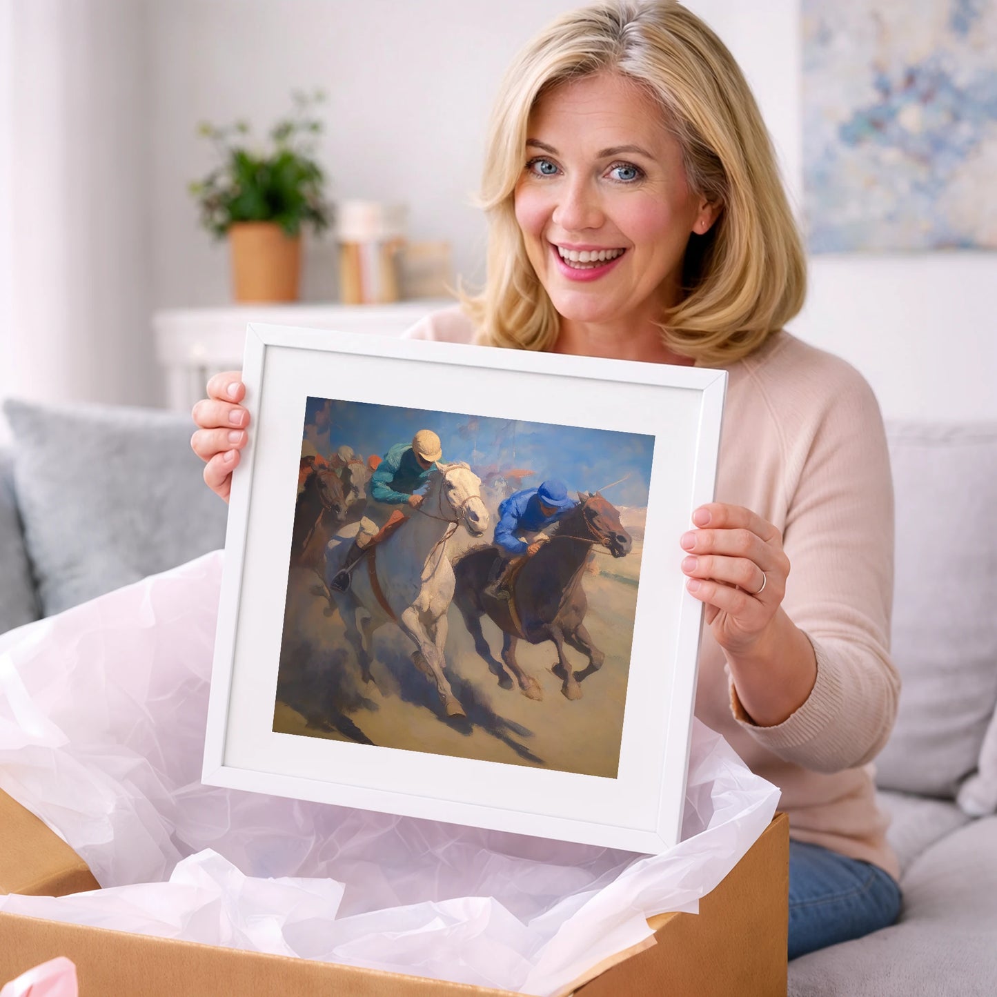 The Final Furlong - racing horse art gift idea for horse lovers