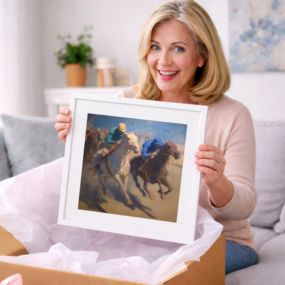 The Final Furlong - racing horse art gift idea for horse lovers