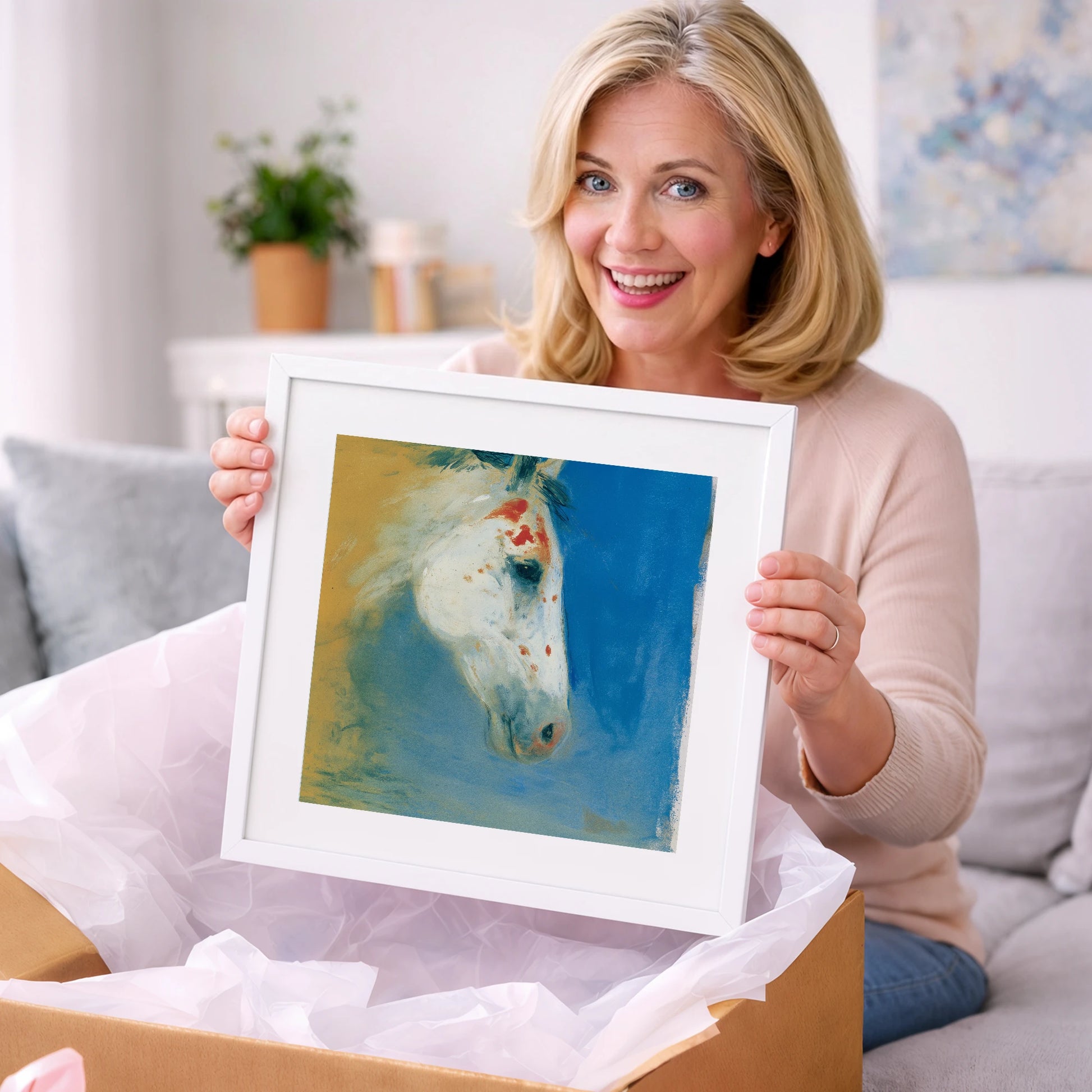 Cerulean Painted Profile - horse breed art gift idea for horse lovers