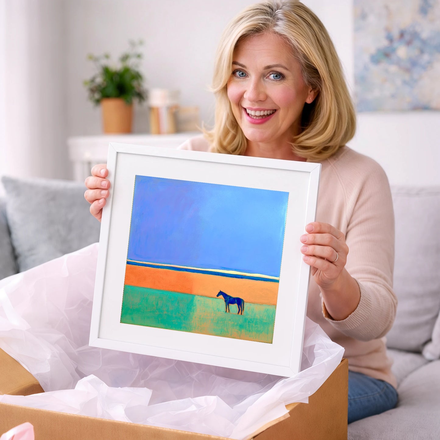 The Silent Expanse - horse landscape art gift idea for horse lovers