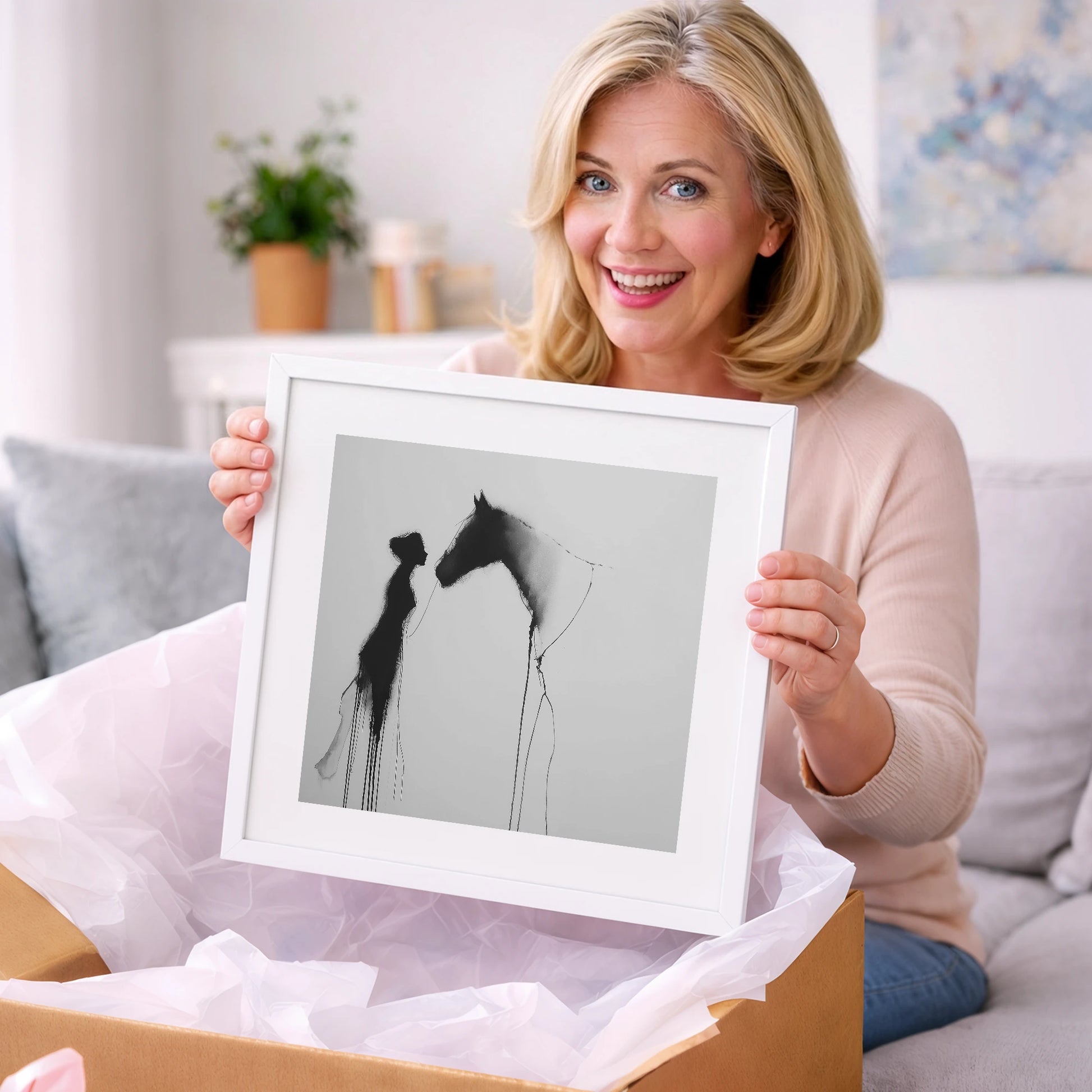 The Unspoken Bond - horse & rider art gift idea for horse lovers