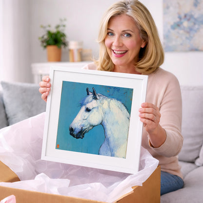 Cerulean Grey Profile - horse portrait art gift idea for horse lovers