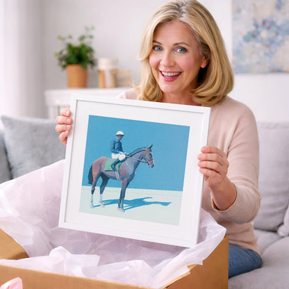 Before the Off - racing horse art gift idea for horse lovers