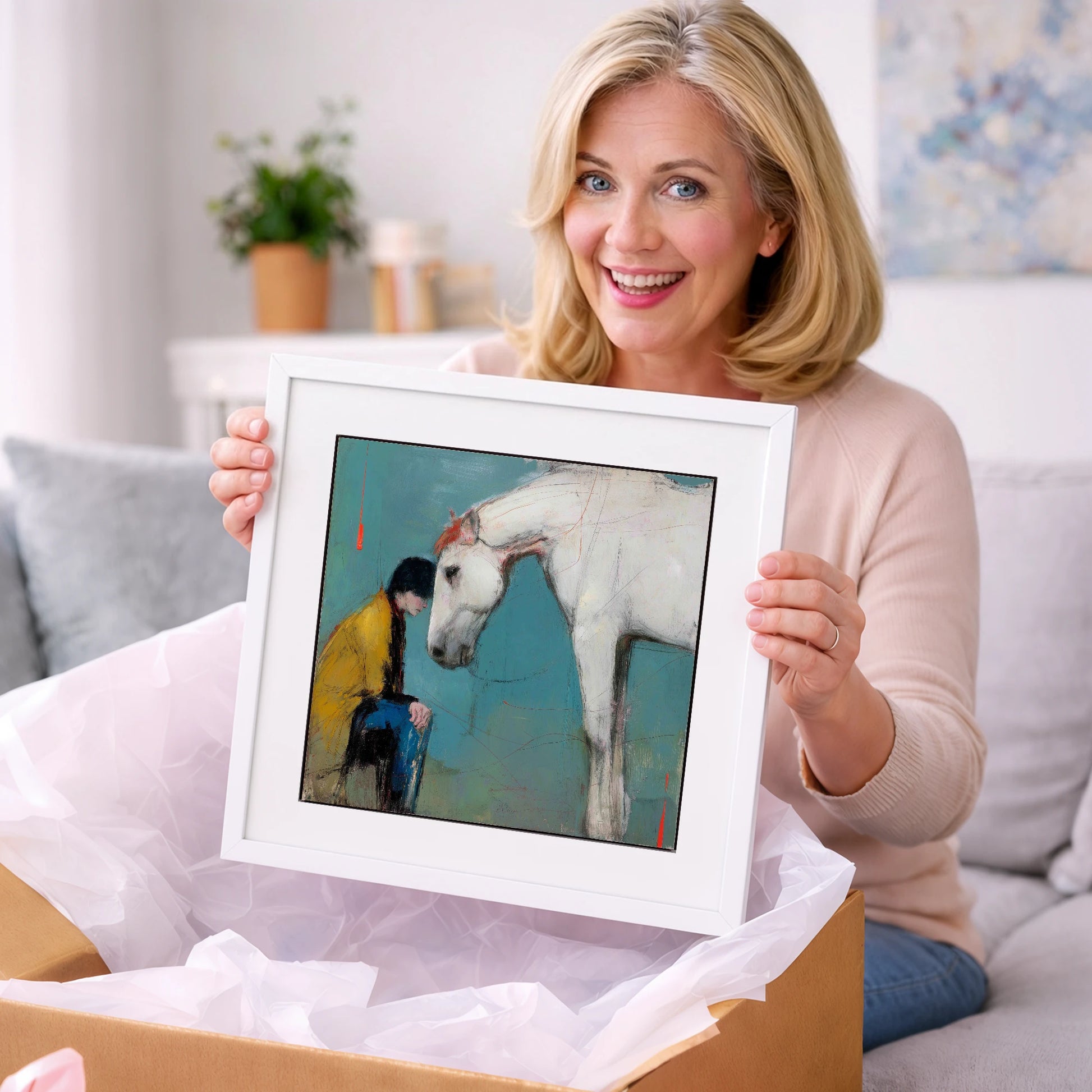 The Quiet Connection - horse & rider art gift idea for horse lovers