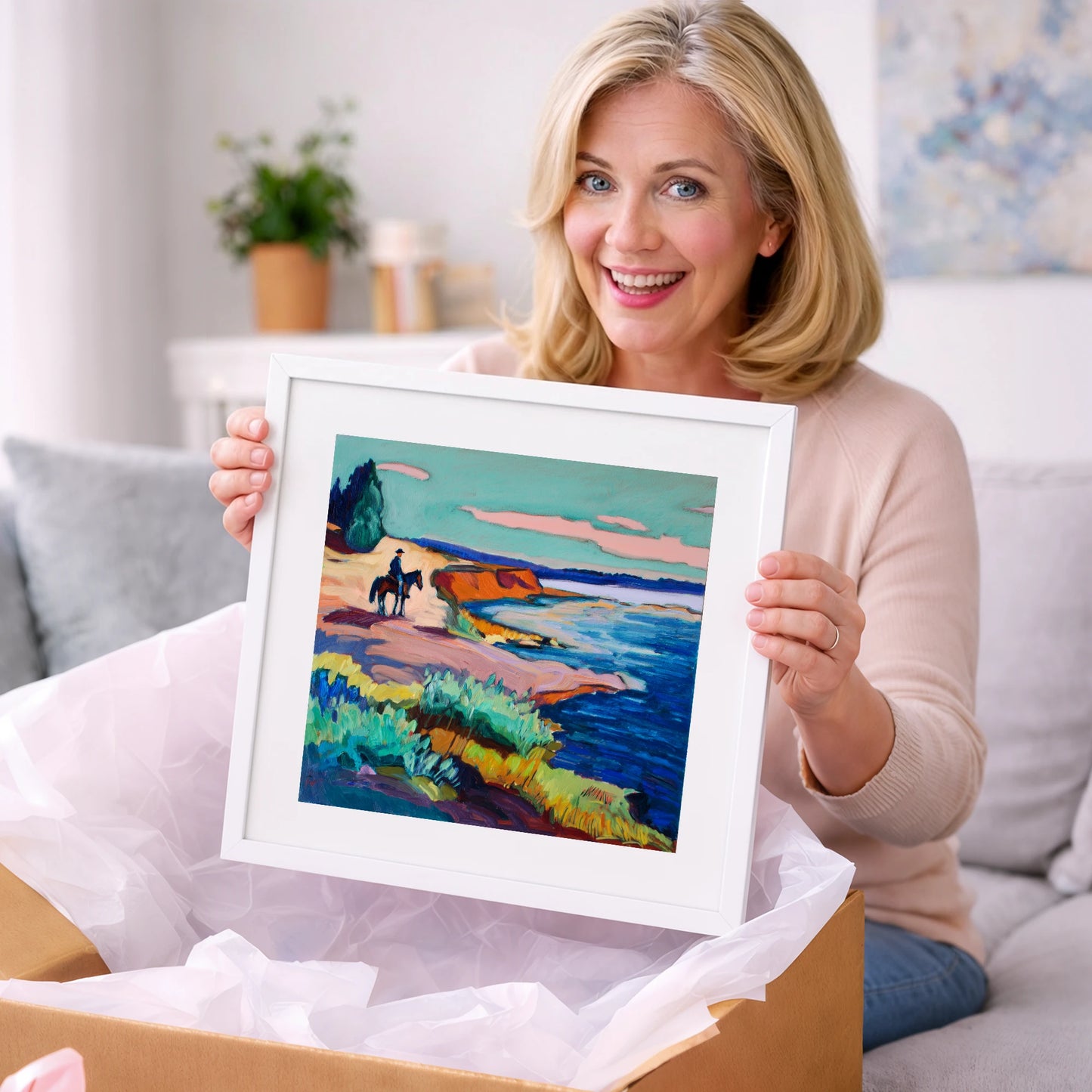Vivid Coastal Hack - beach horse art gift idea for horse lovers