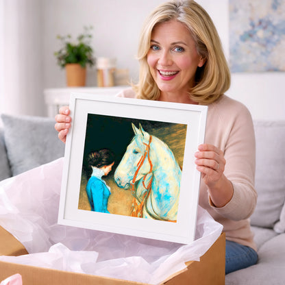 Cerulean Connection - horse & rider art gift idea for horse lovers
