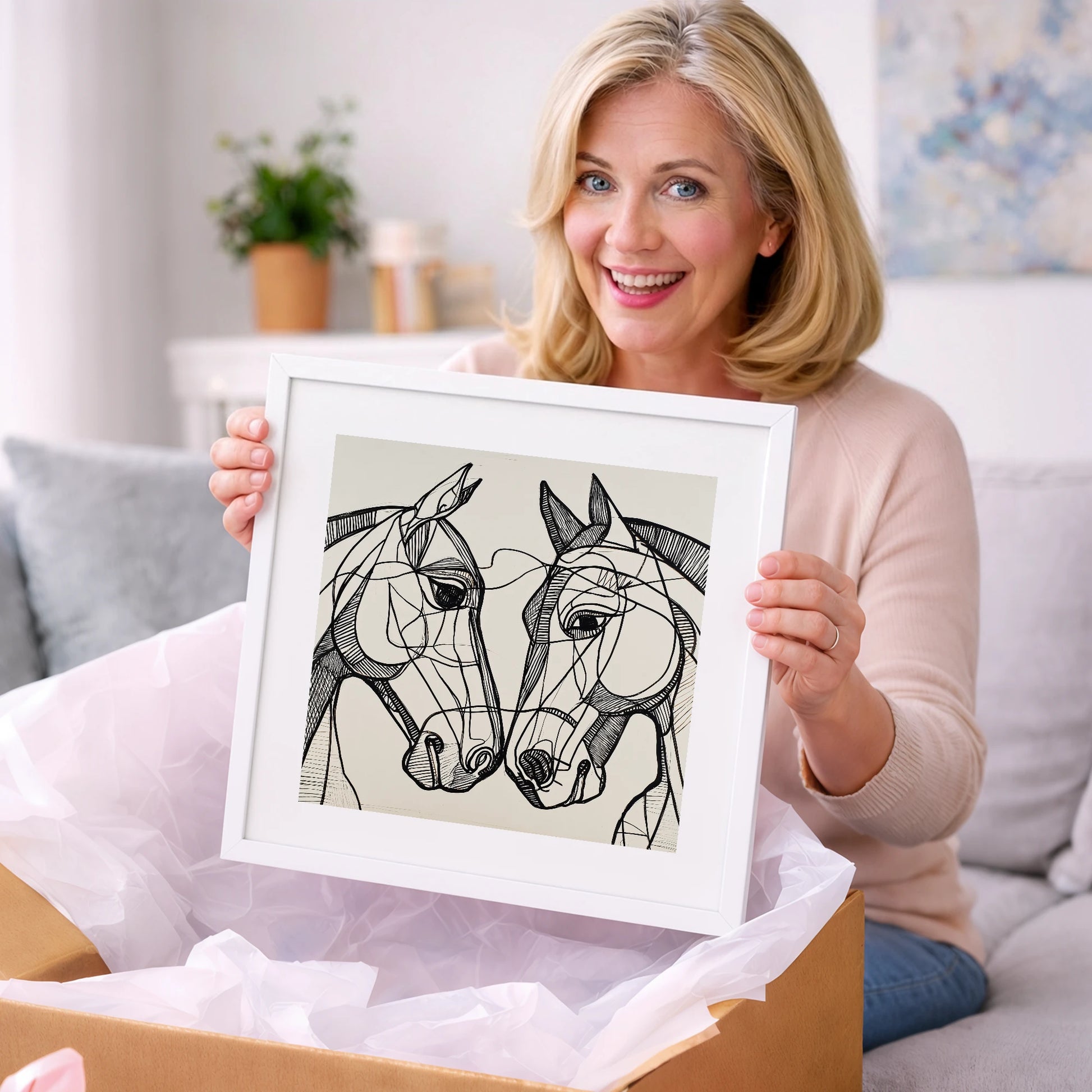 Structural Equine Bond - horse portrait art gift idea for horse lovers