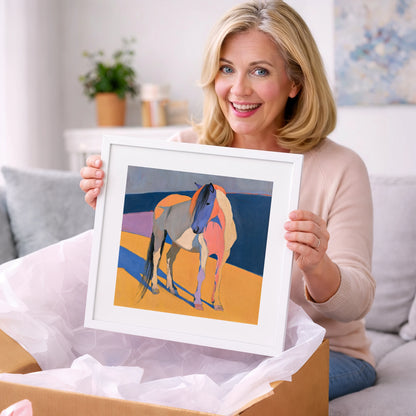 Vibrant Colour Block Standing Horse - horse breed art gift idea for horse lovers