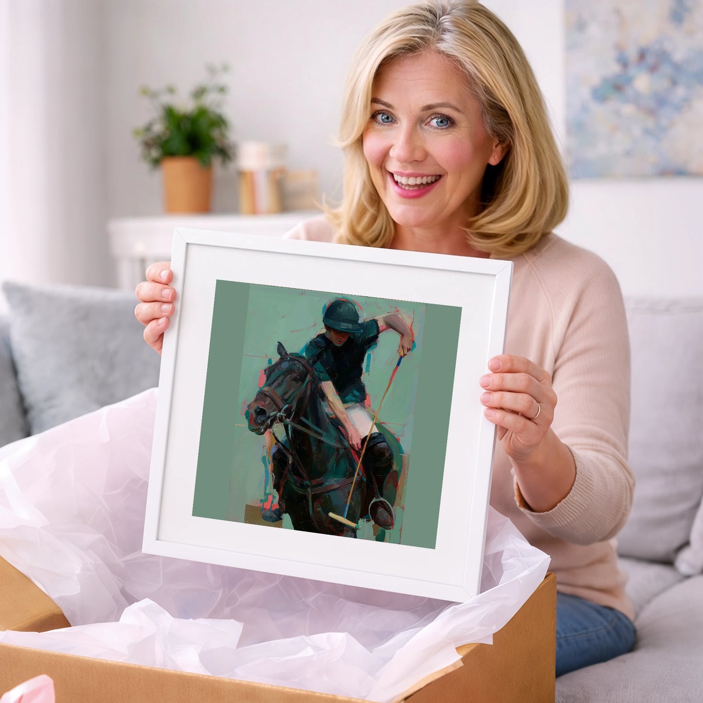 The Decisive Swing - polo horse art gift idea for horse lovers