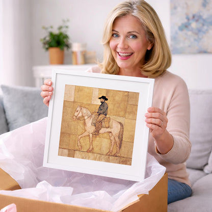 The Golden Trail - western horse art gift idea for horse lovers