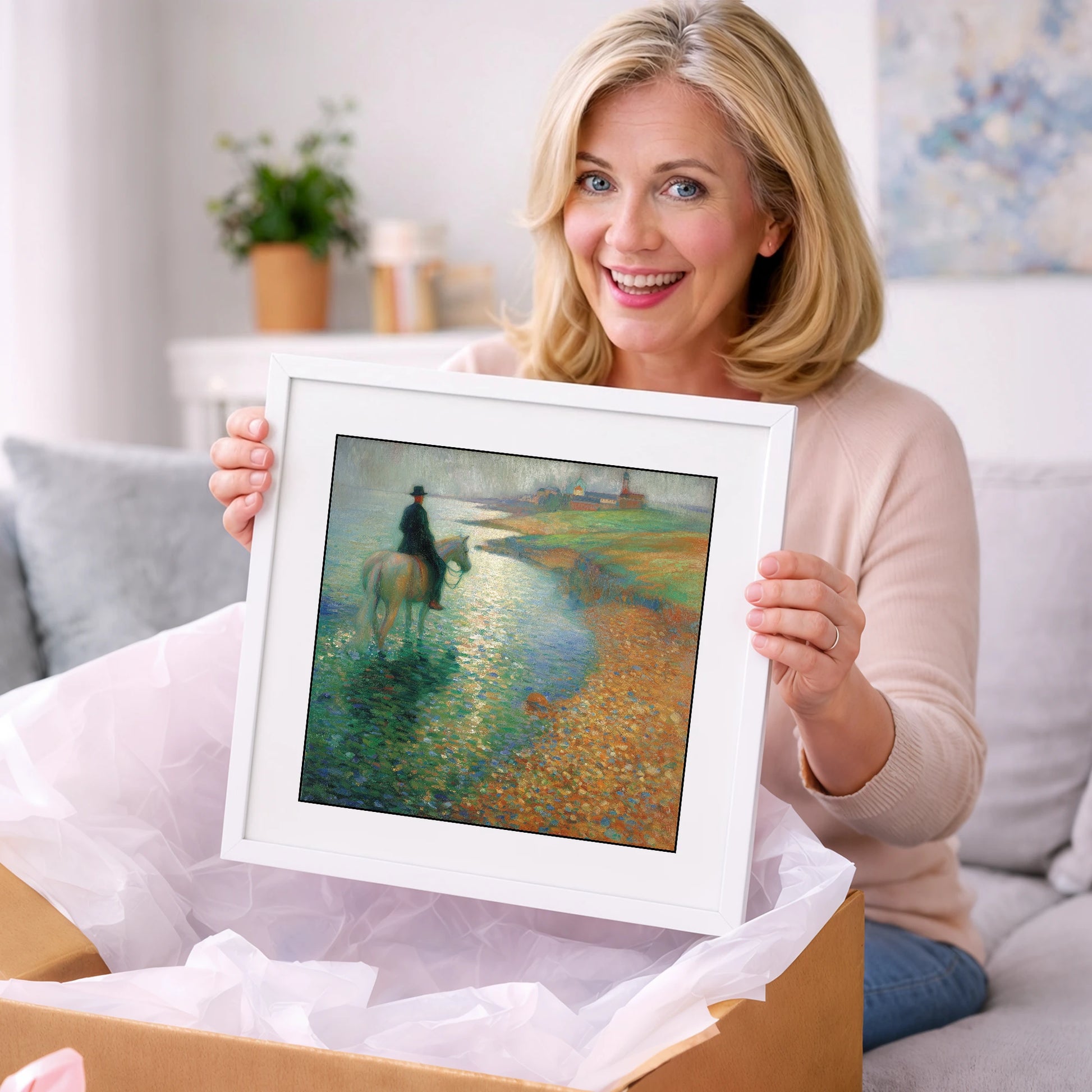 The Shimmering Shore - beach horse art gift idea for horse lovers