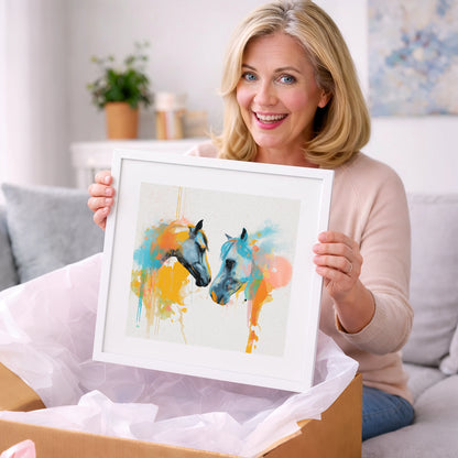 Spirited Bond - horse portrait art gift idea for horse lovers