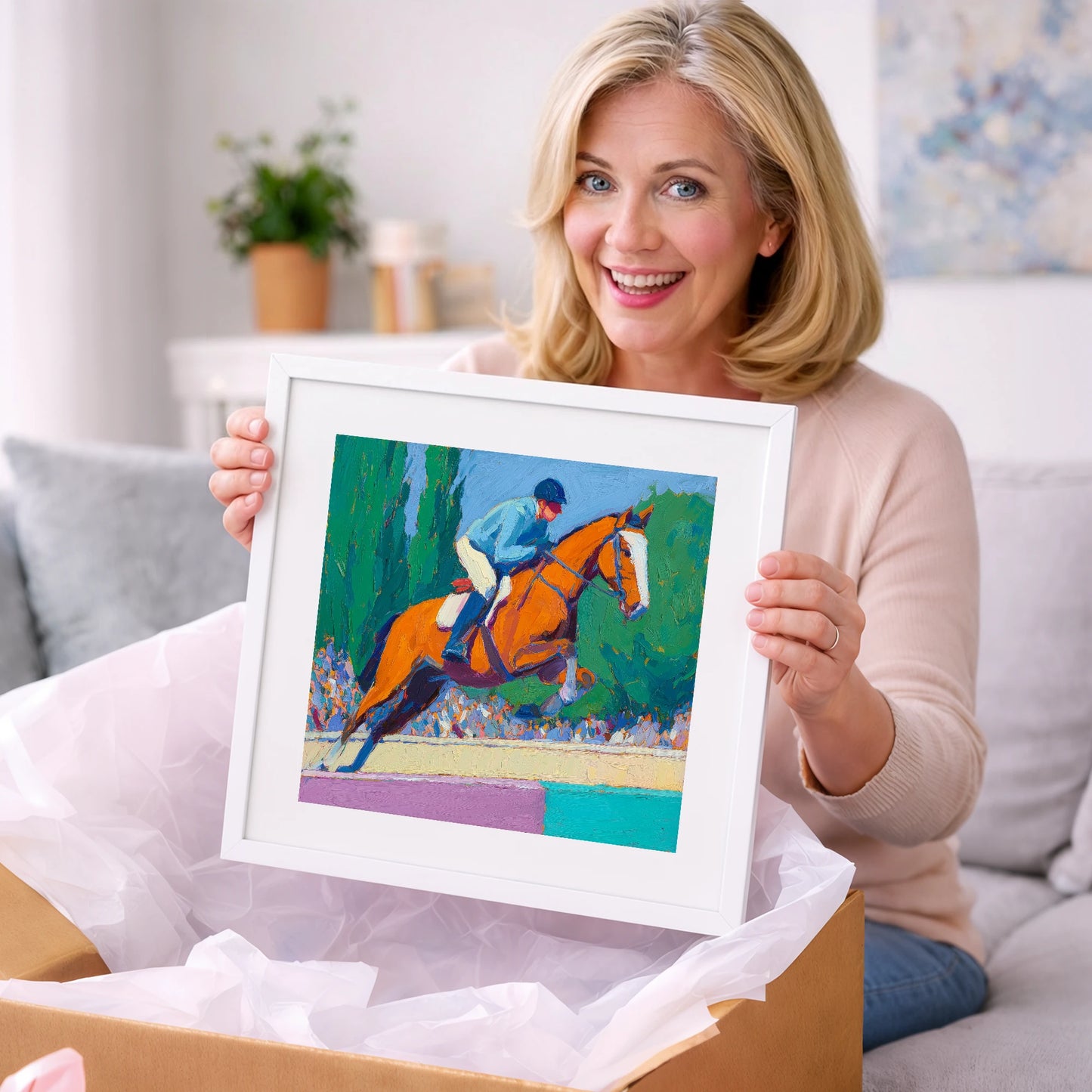 Bold Clear Round - show jumping horse art gift idea for horse lovers