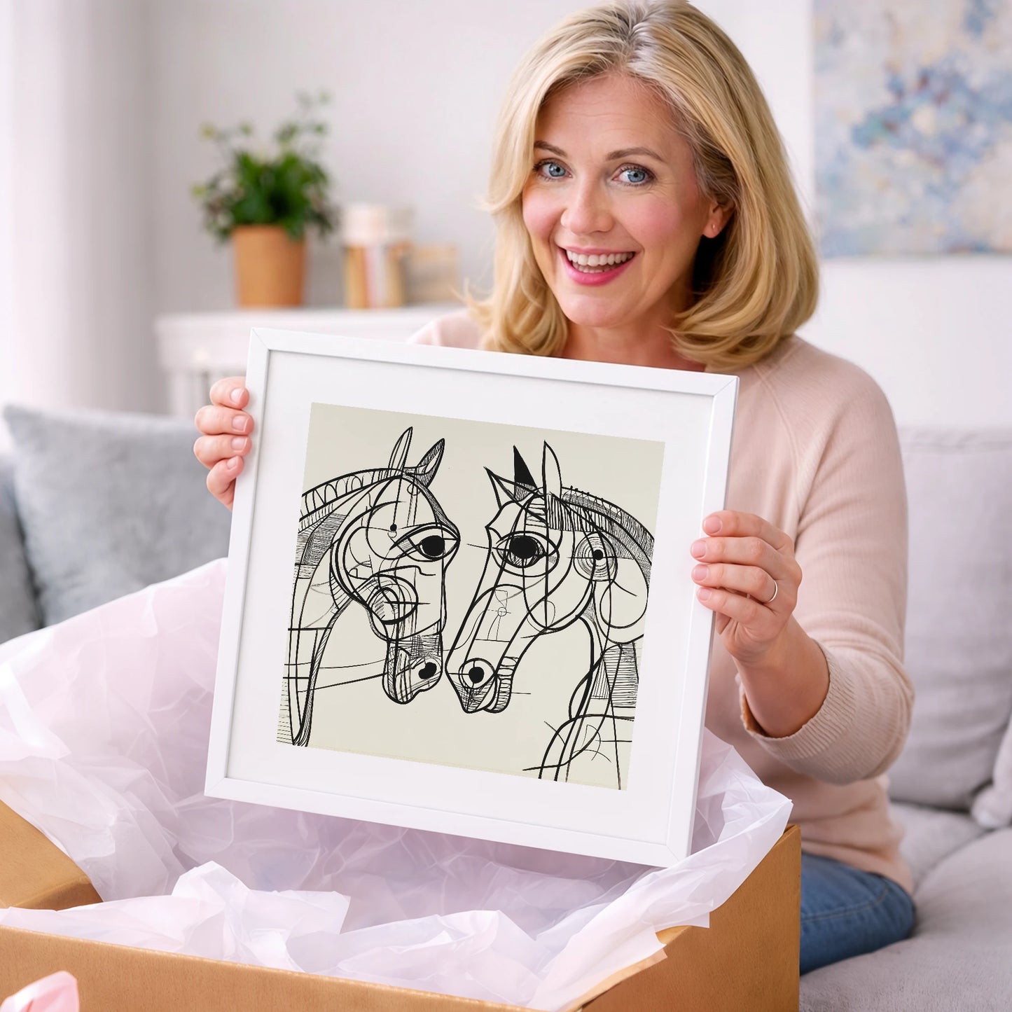 Structural Equine Bond - horse portrait art gift idea for horse lovers
