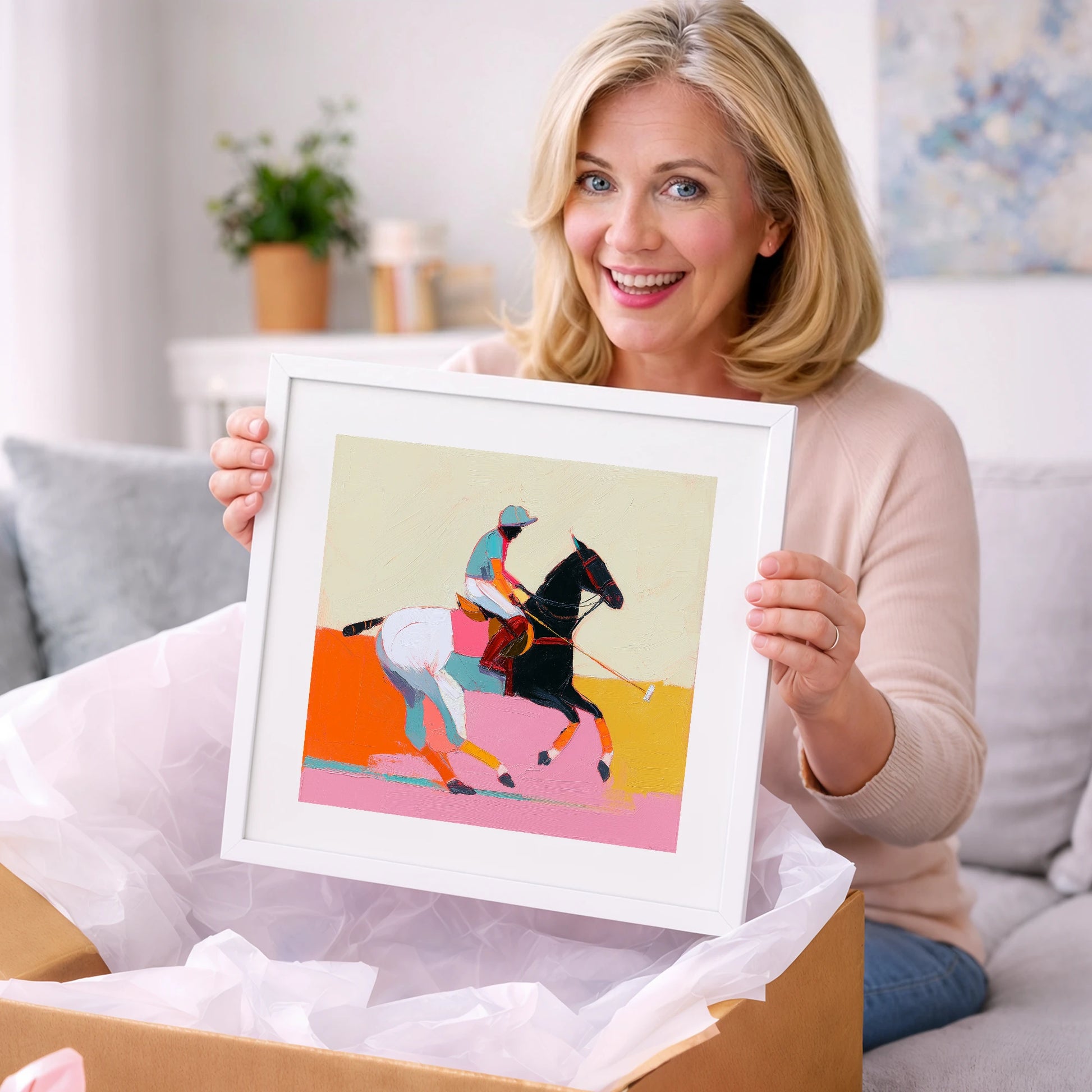 Vivid High Goal - polo horse art gift idea for horse lovers