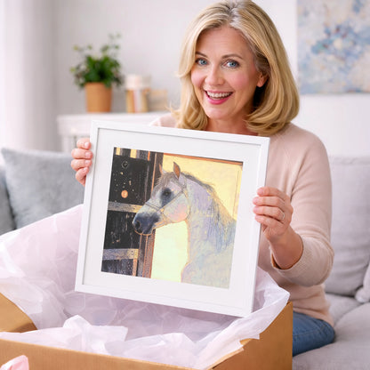 The Luminous Grey - horse stable art gift idea for horse lovers