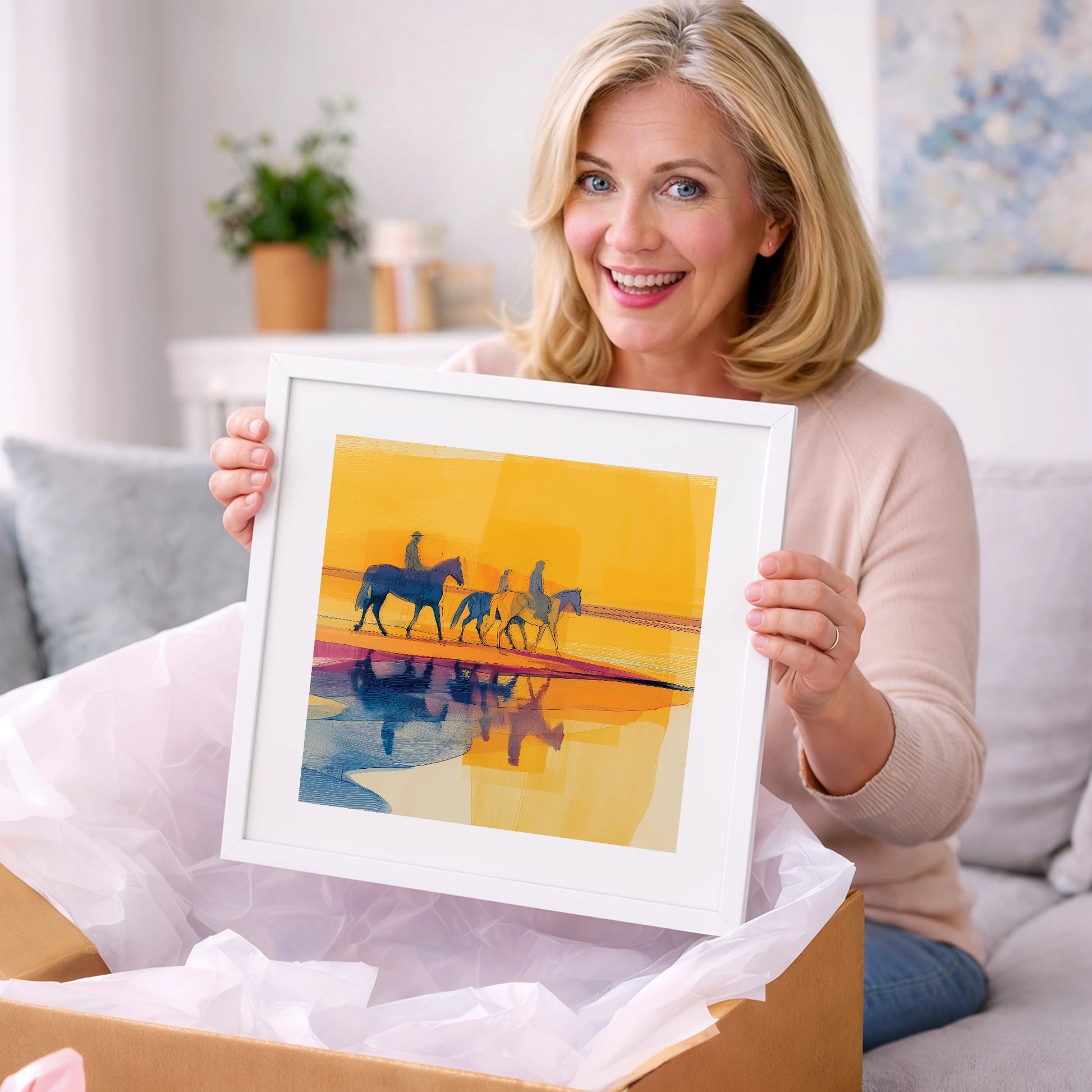 Golden Horizon Hack - horse landscape art gift idea for horse lovers
