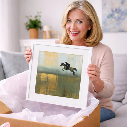 Gilded Suspension - show jumping horse art gift idea for horse lovers