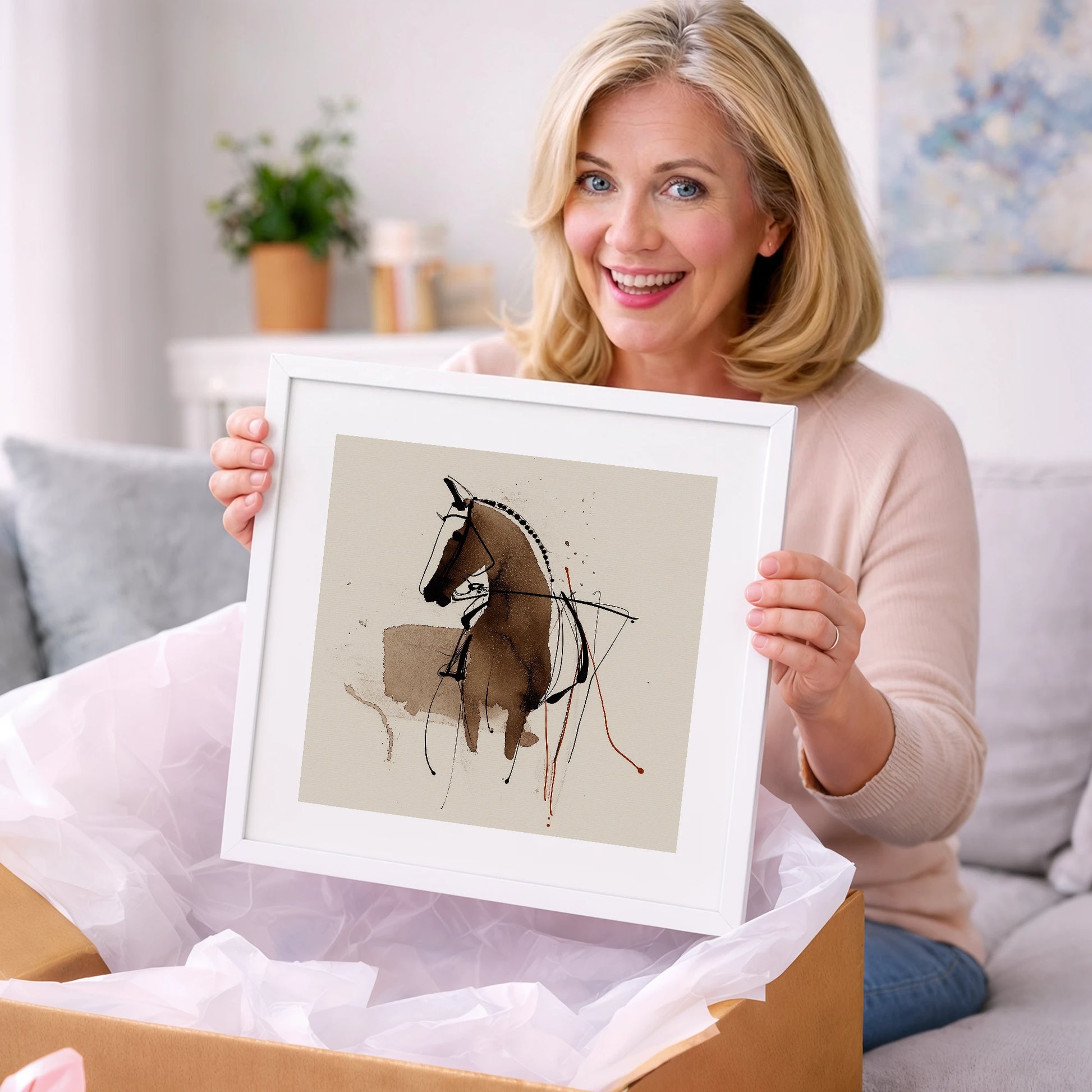 The Collected Frame - dressage horse art gift idea for horse lovers