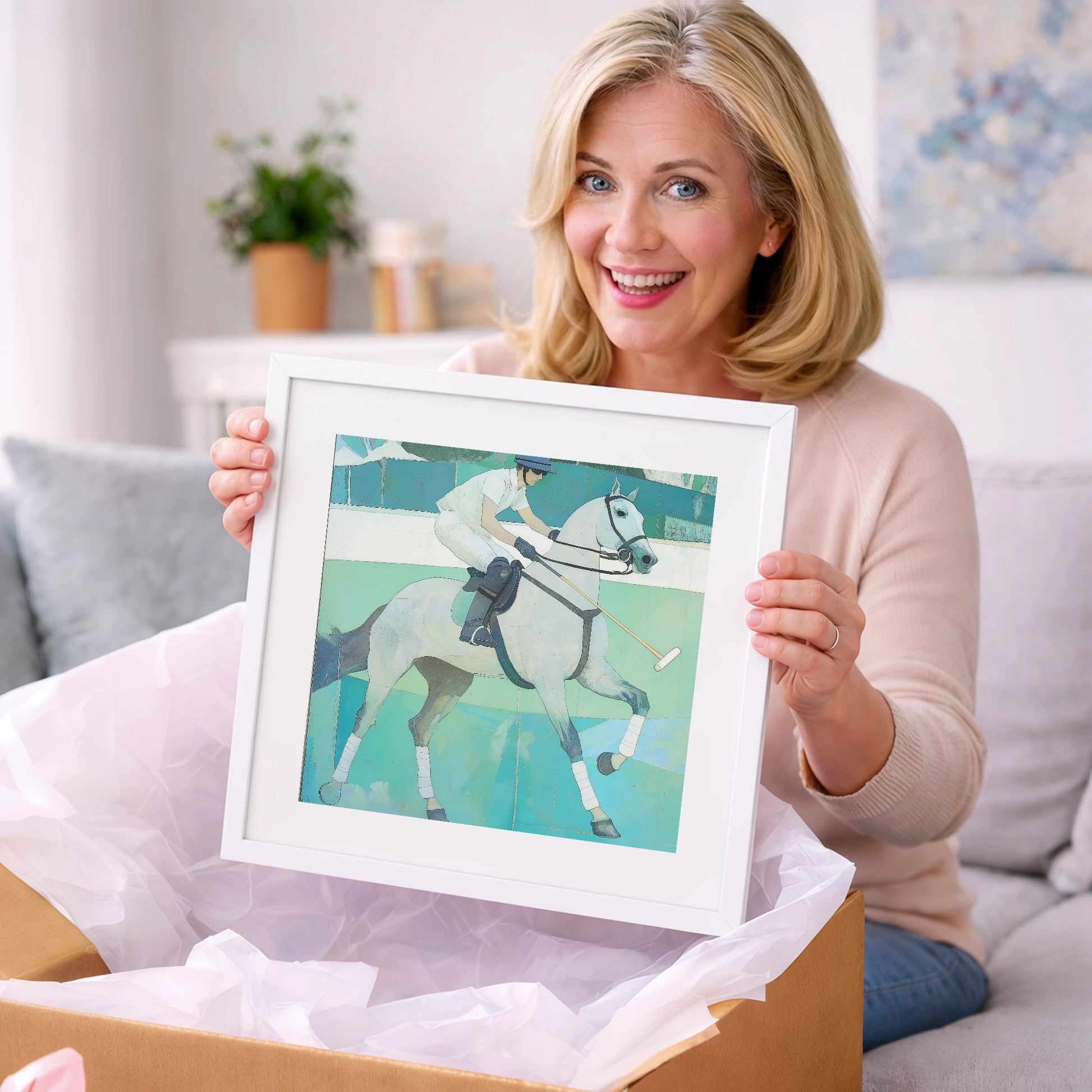 The Serene Chukka - polo horse art gift idea for horse lovers