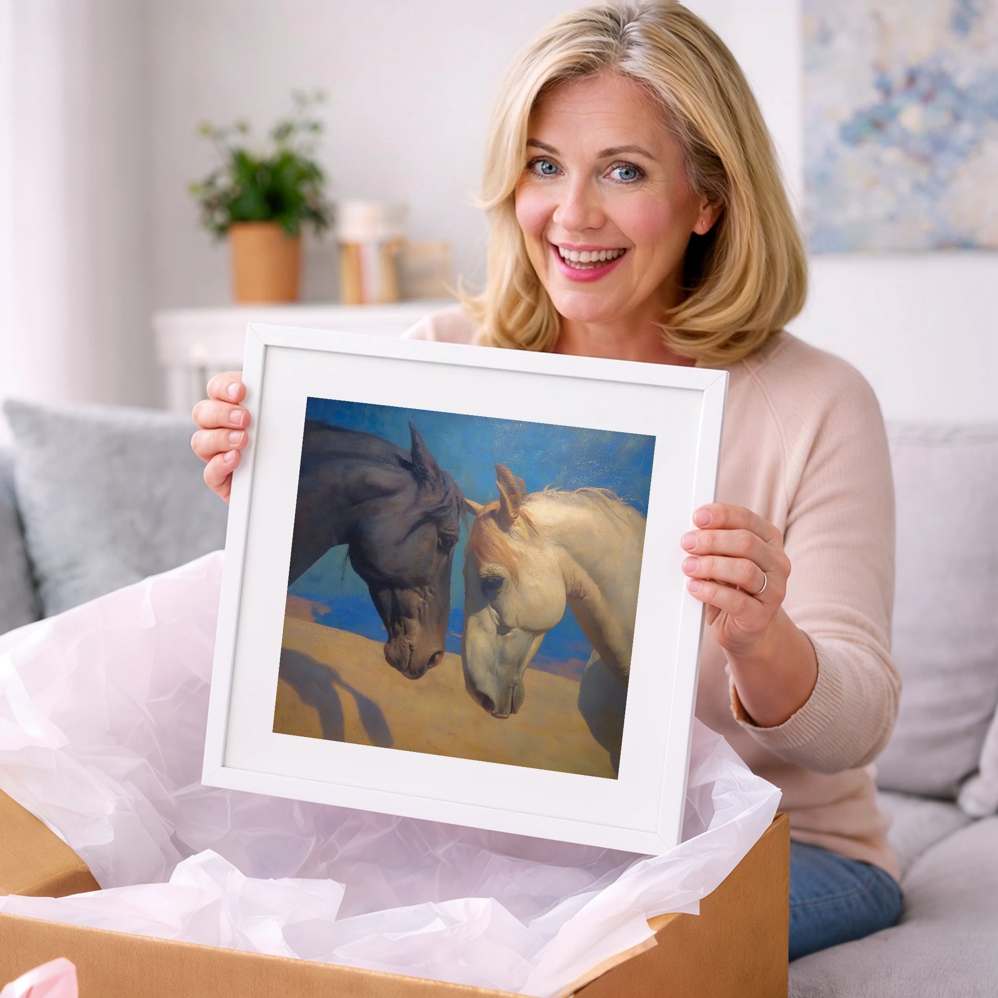 Kindred Spirits - horse portrait art gift idea for horse lovers