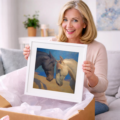Kindred Spirits - horse portrait art gift idea for horse lovers