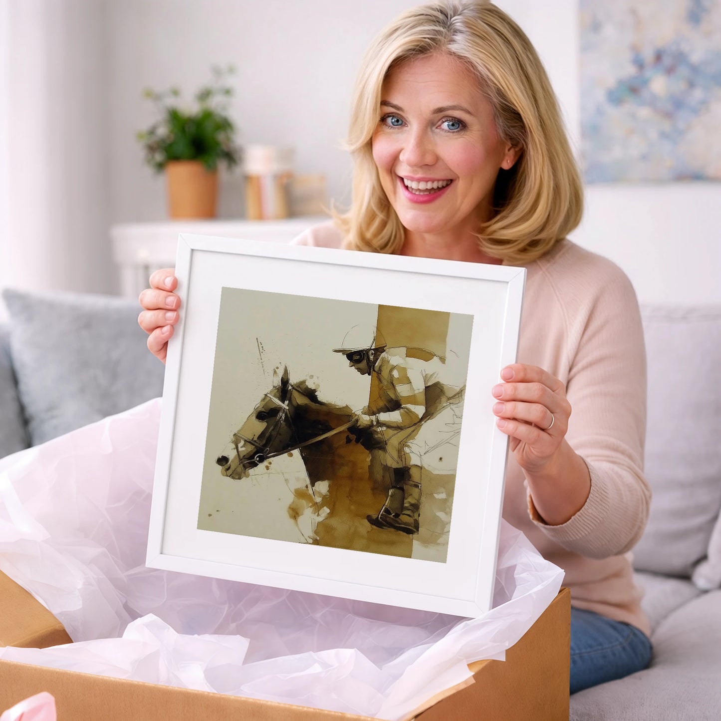 Pace in Profile - racing horse art gift idea for horse lovers