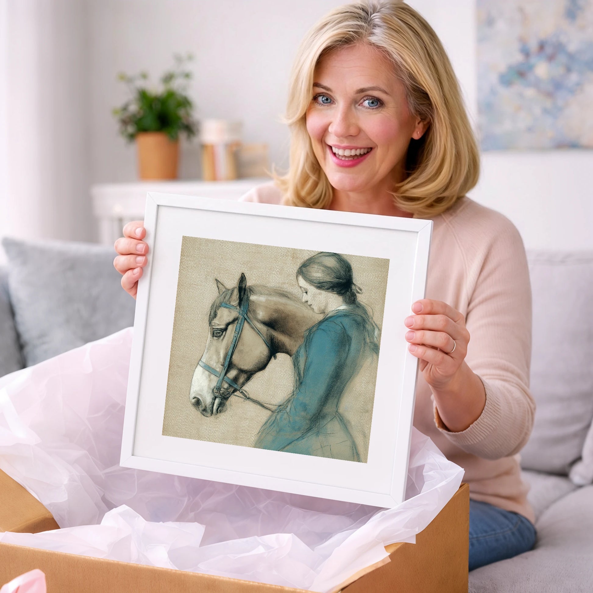 The Silent Bond - horse & rider art gift idea for horse lovers