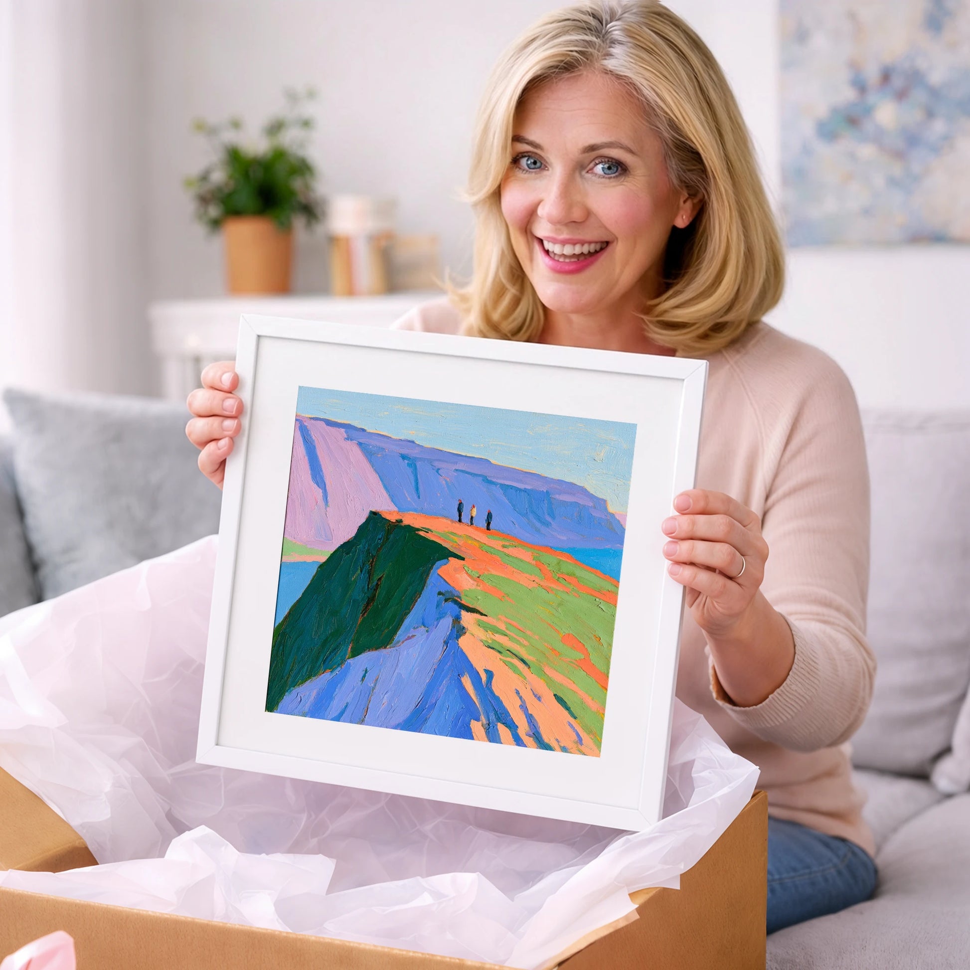 Vivid Coastal Vantage - horse landscape art gift idea for horse lovers