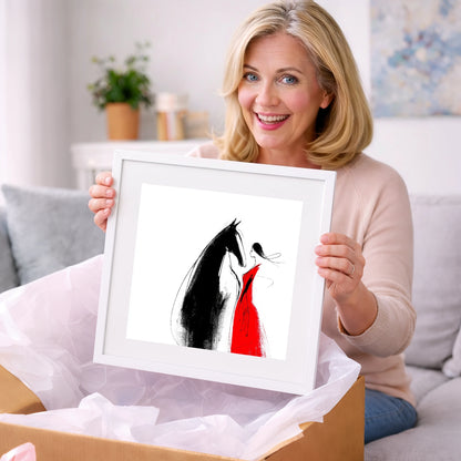 Crimson Connection - horse & rider art gift idea for horse lovers