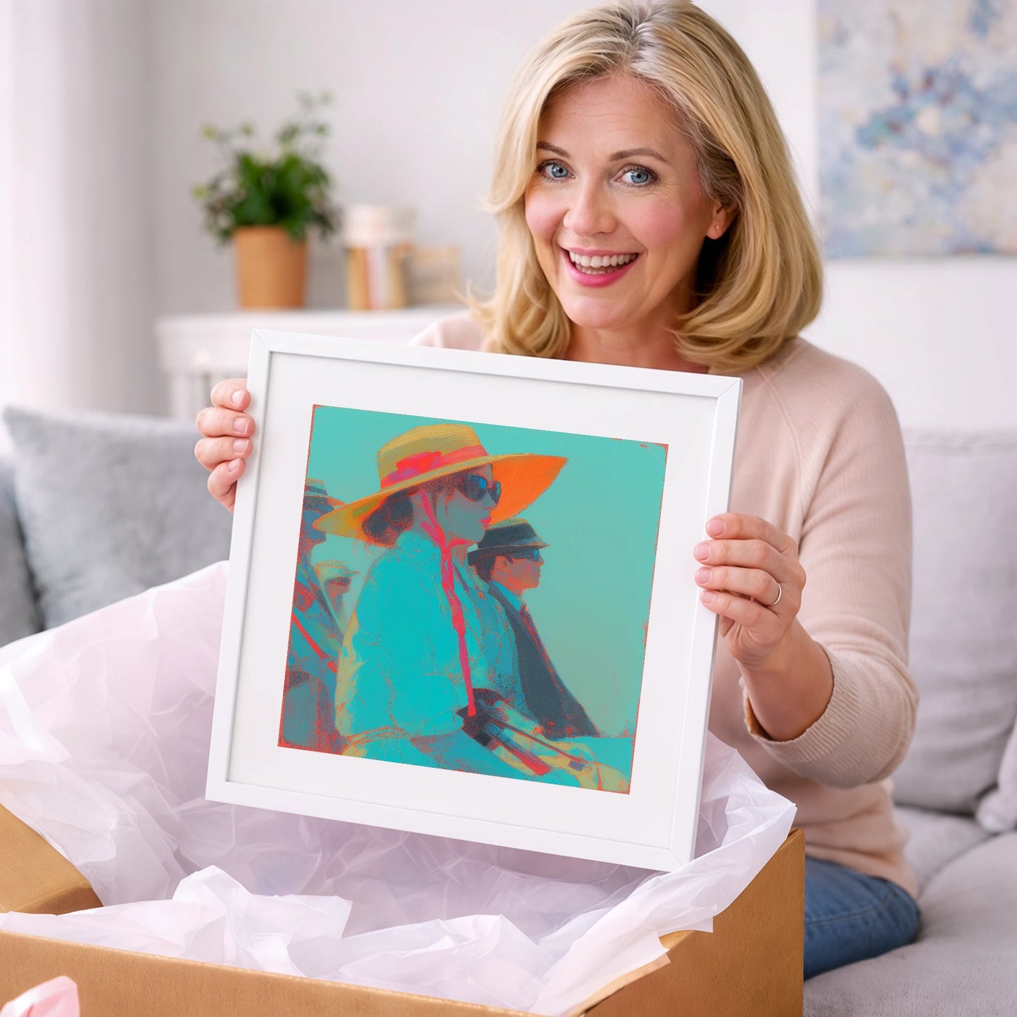 Grandstand Glamour - racing horse art gift idea for horse lovers