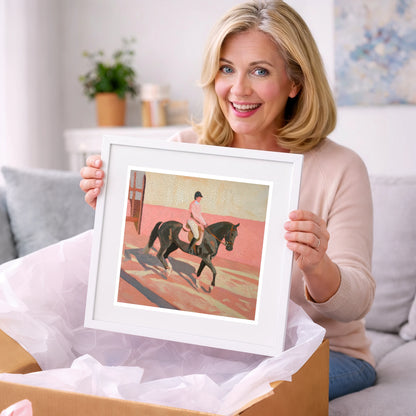 Dusty Pink Shadows - dressage horse art gift idea for horse lovers