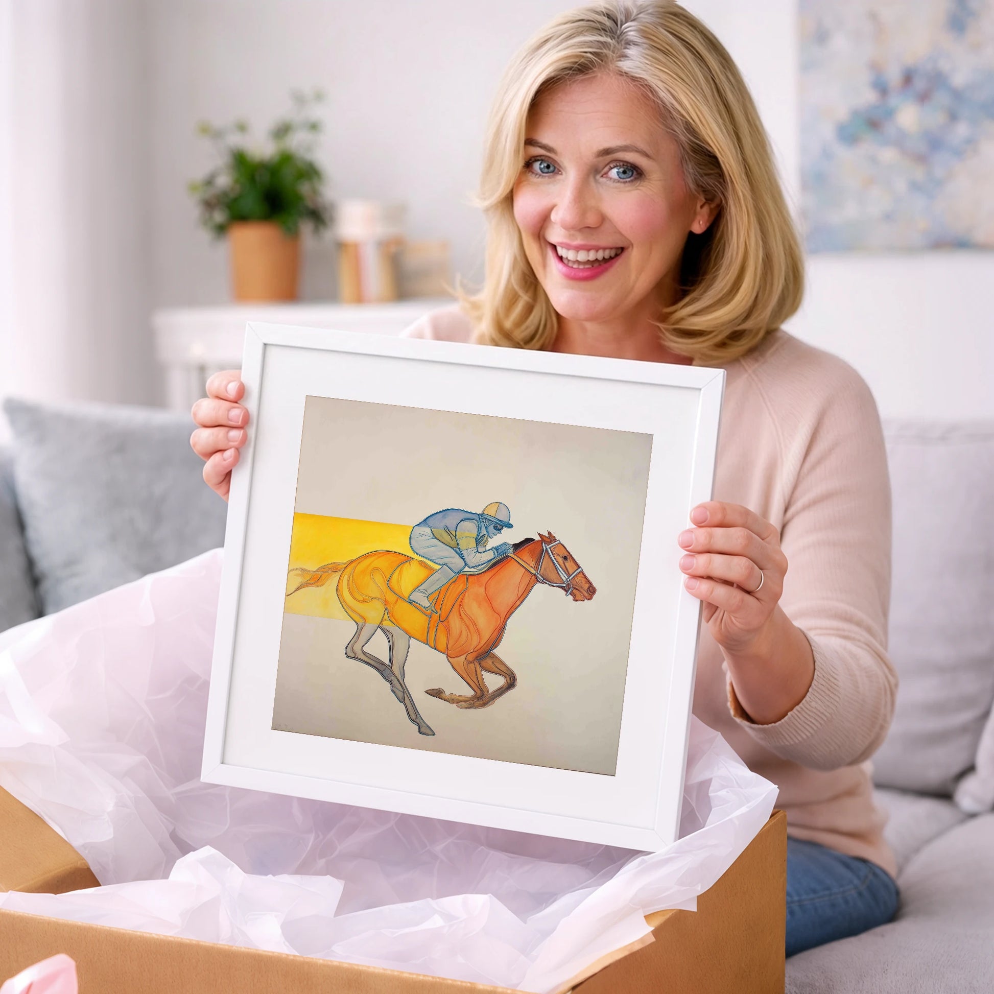 Radiant Racing Stride - racing horse art gift idea for horse lovers